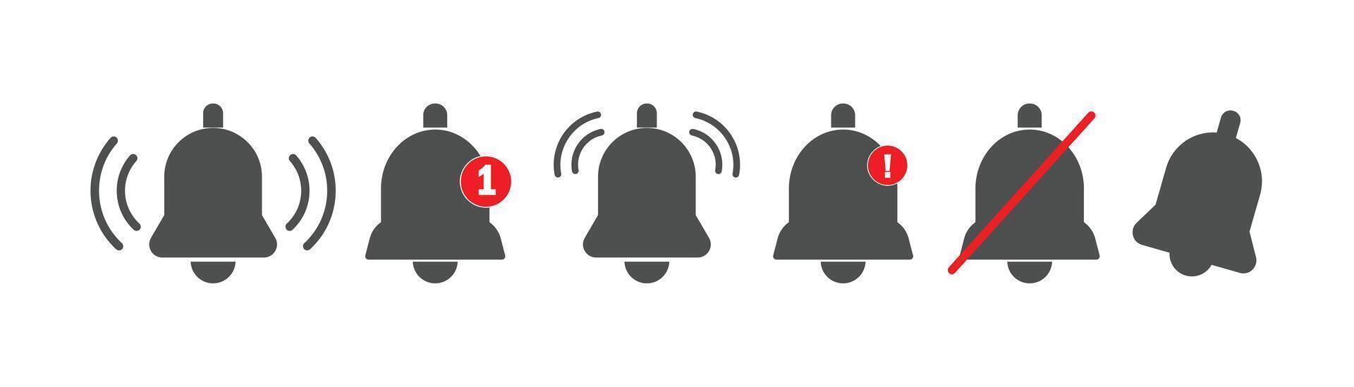 Notification bell icons collections. ringing bell icon set. vector