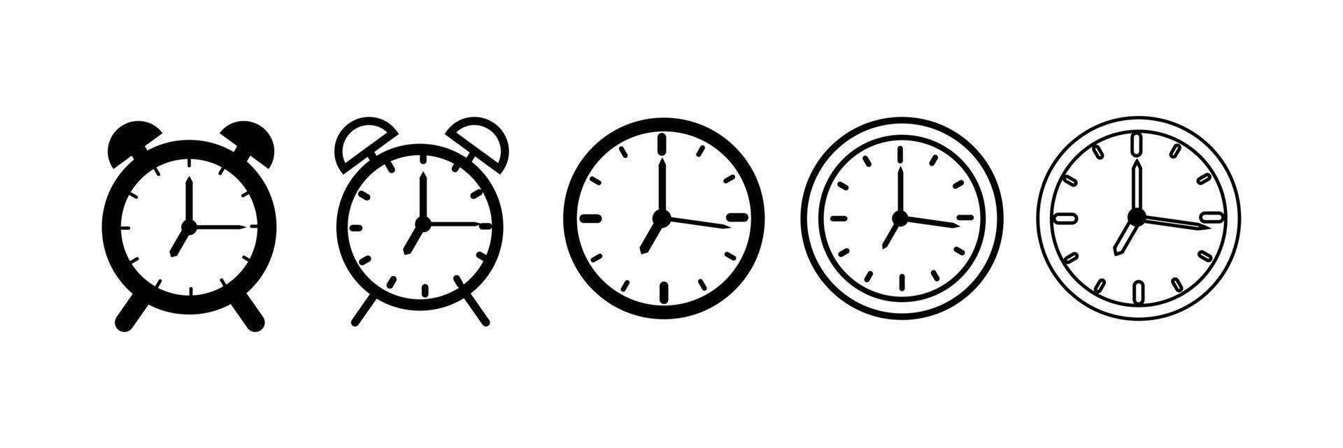 Clock icon set. Time icon. watch icon symbol. wall clock designed with simple details vector