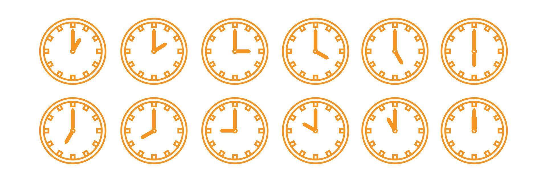 clock icon. clock icon in different time. vector