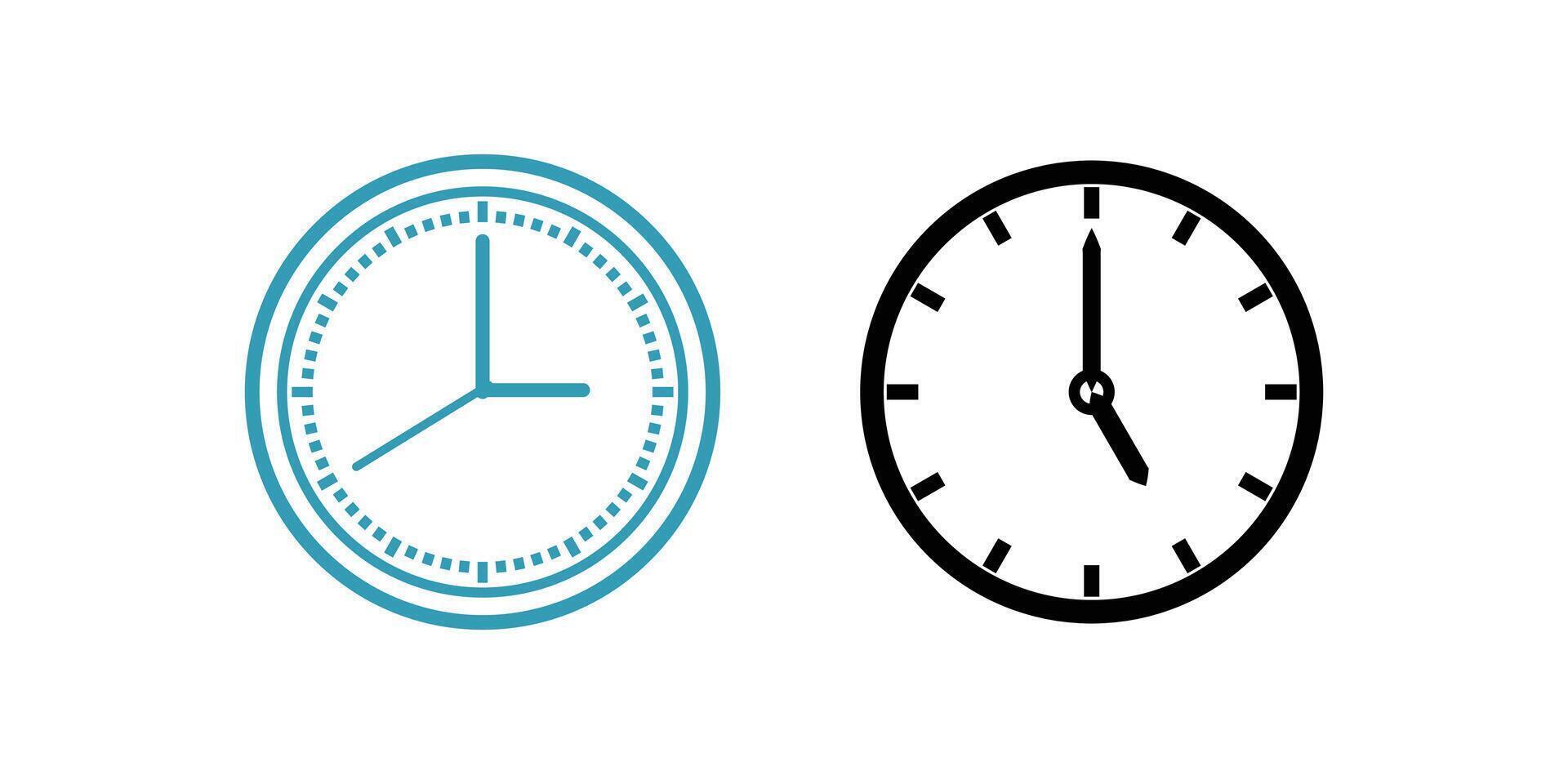 clock icon black and sky color. vector
