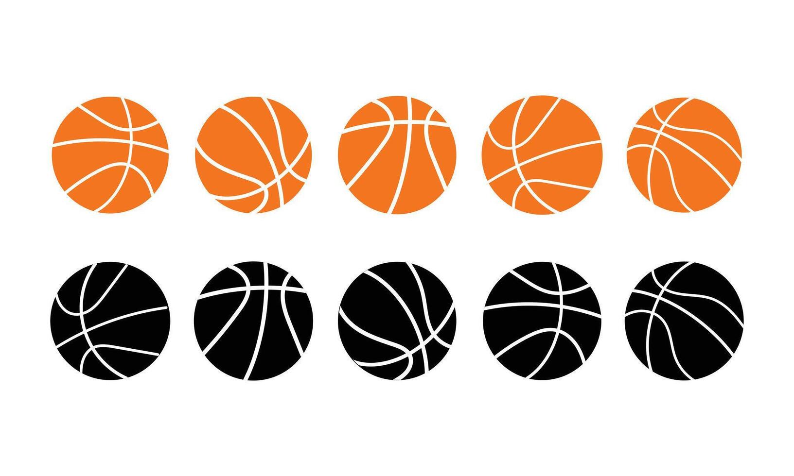 Basketball icon set in flat. Basketball logo, icon in different style vector