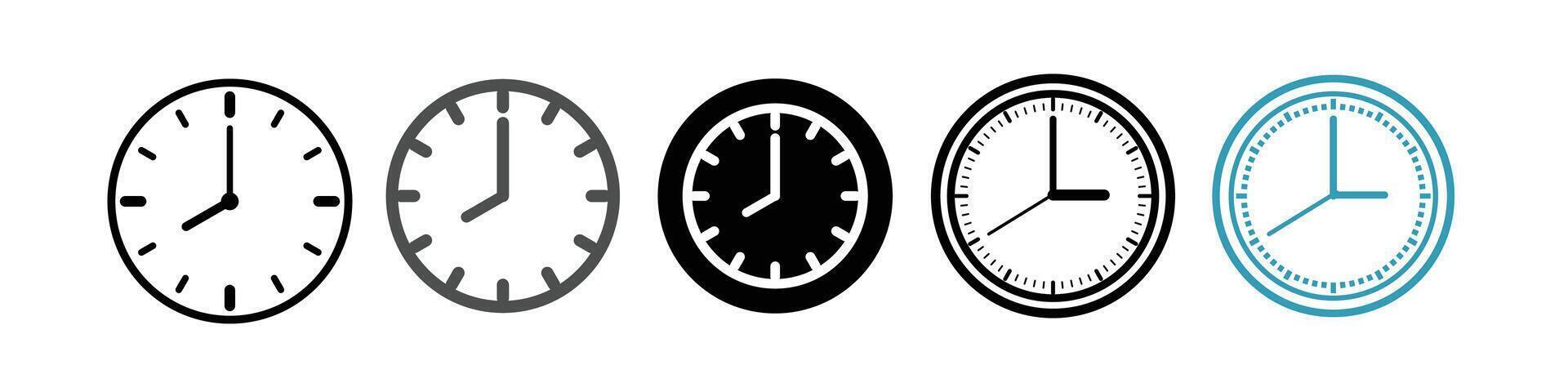 different type of clock icon, watch icon .time icon vector