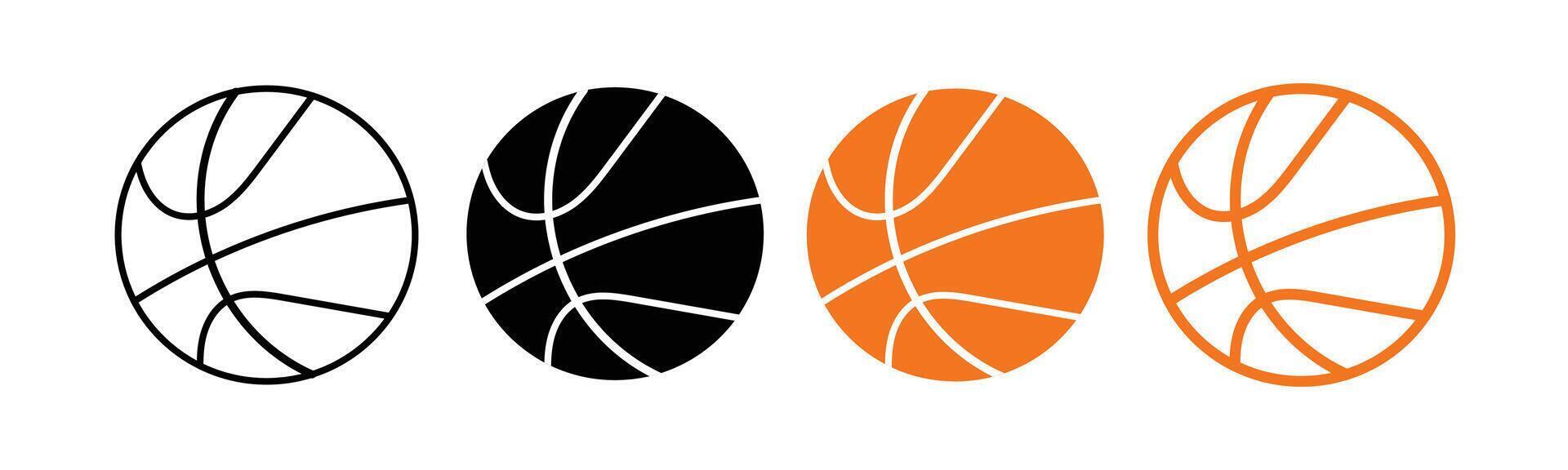 Basketball icon set in flat and line style. Basketball logo , icon. vector