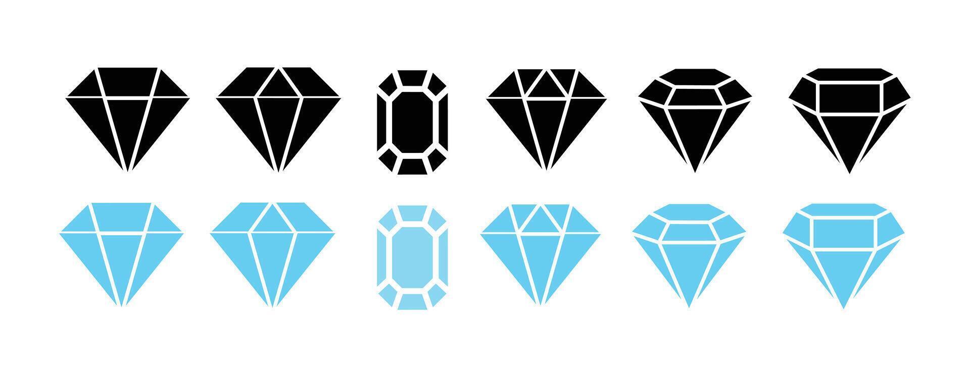 diamond icon simple and flat on a white background. vector