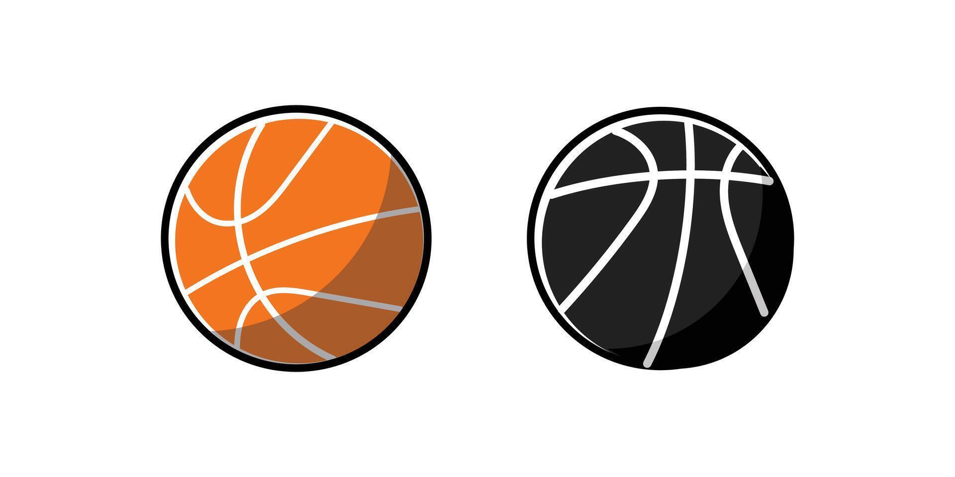 Basketball icons. basketball balls in different color and style. vector