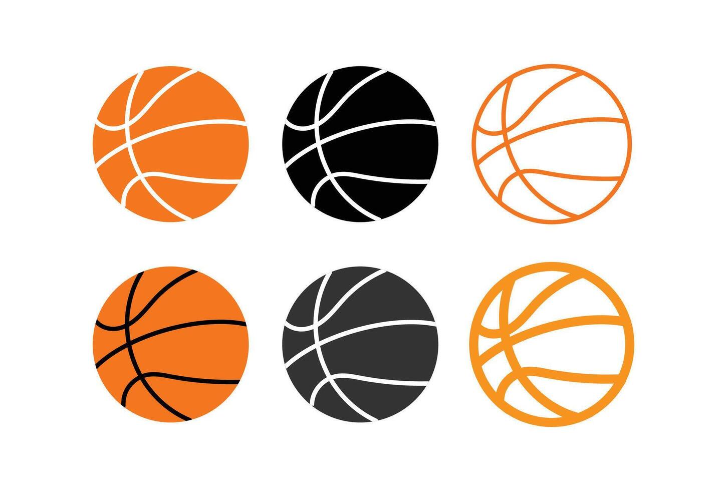 Basketball icon set in flat and line style. Basket ball symbol, Basketball logo , icon. vector