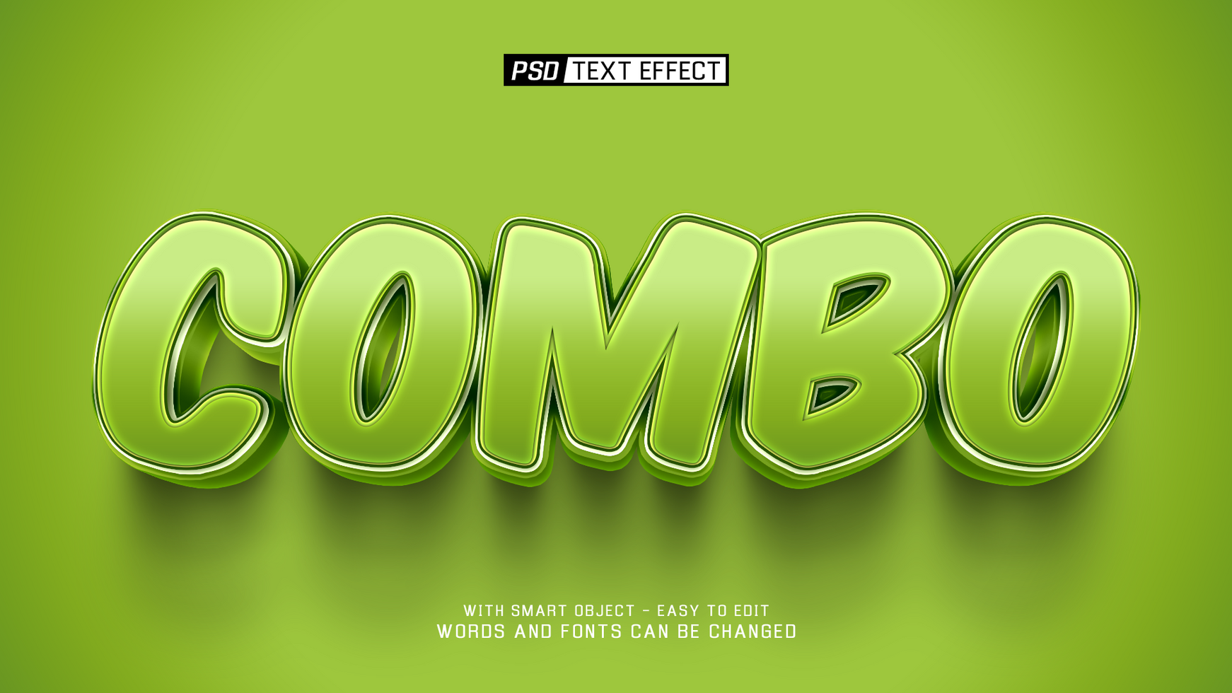 combo 3d text effect psd
