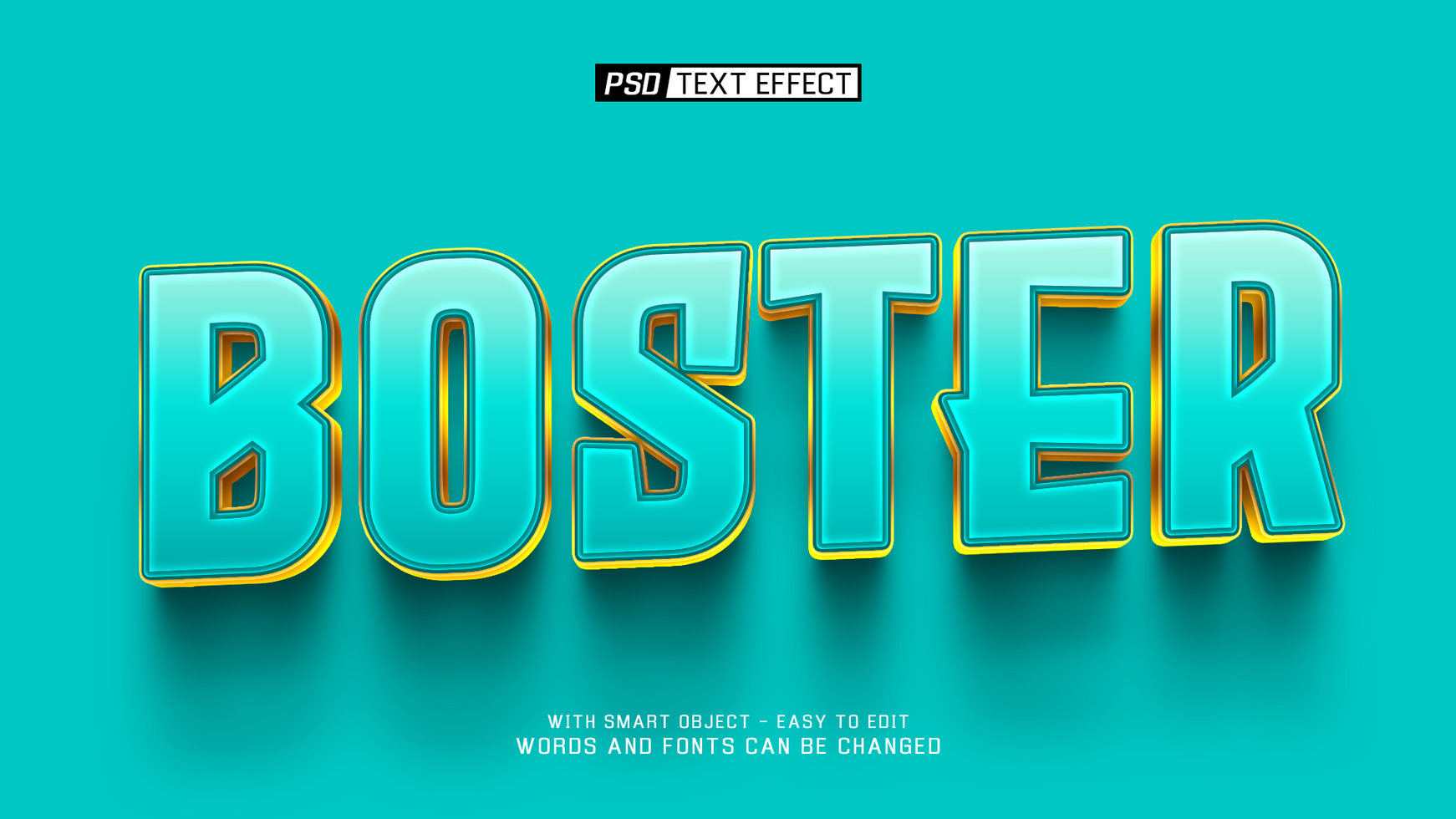 boster 3d text effect psd