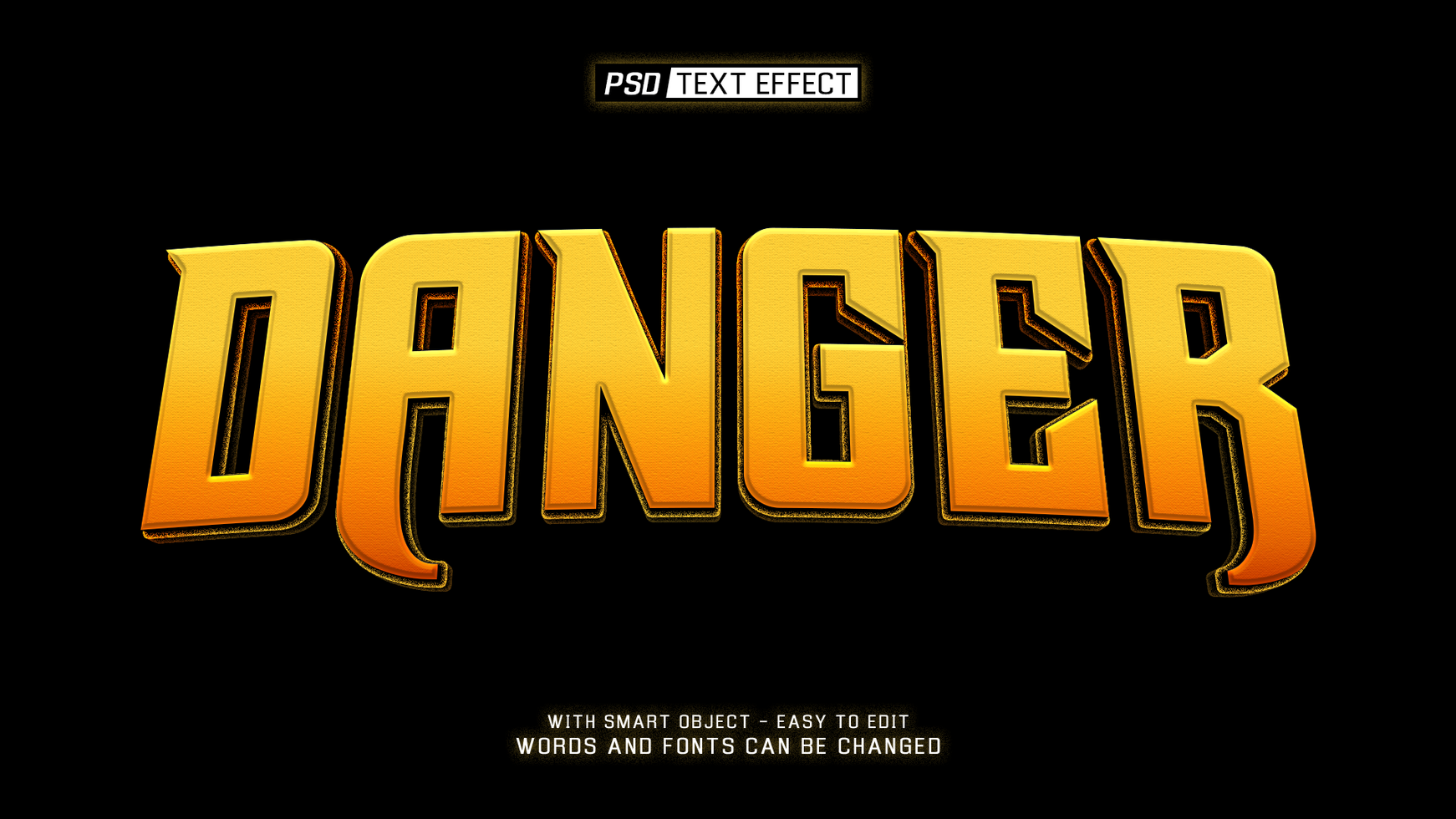 danger 3d text effect psd