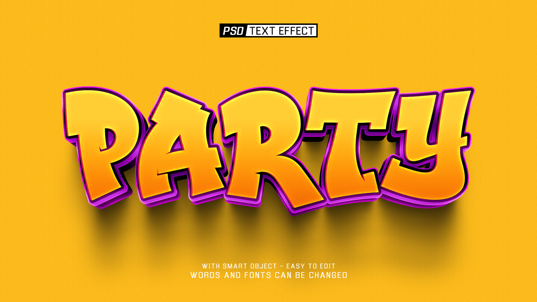 party 02 3d text effect psd