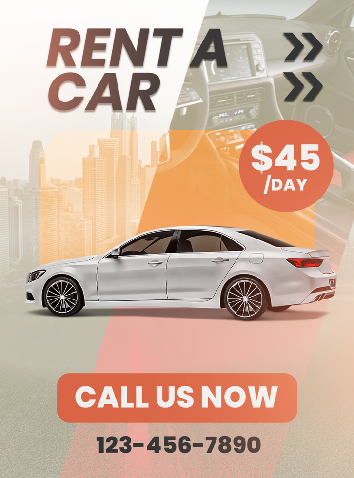 Rent a Car Today poster psd
