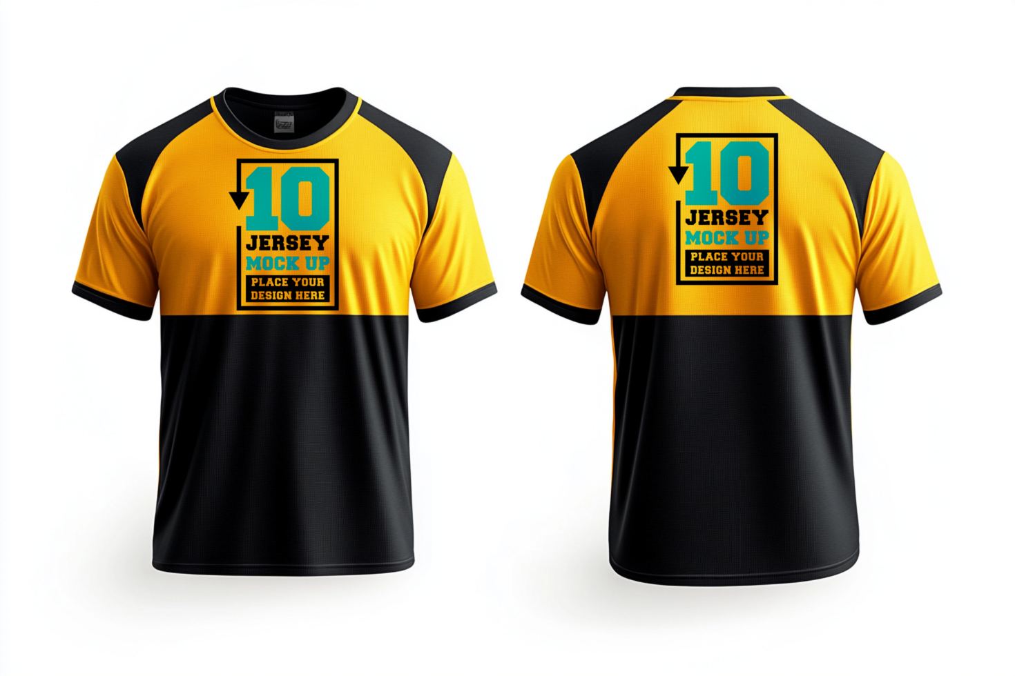 Jersey mockup and team design for athletic sport shirt template with jersey print mock up psd
