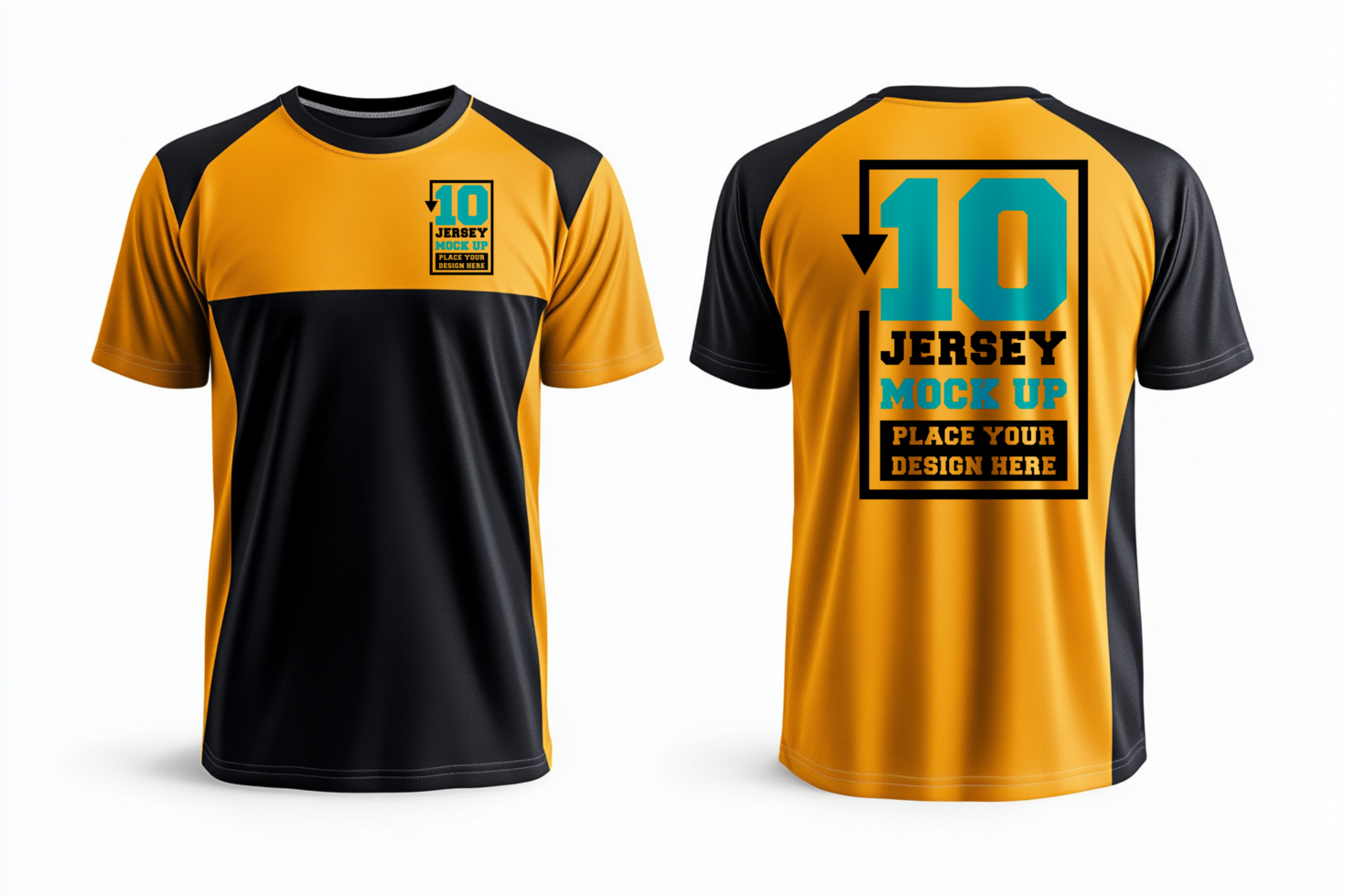 Team sport design with jersey mock up and athletic print mockup and soccer shirt template psd