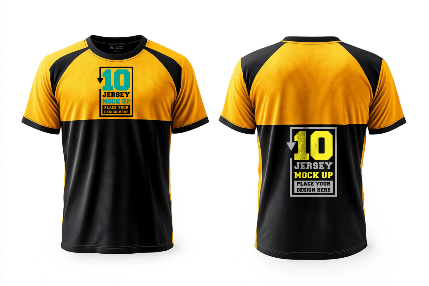 Team shirt design with jersey mock up and modern template for athletic sport and print use psd