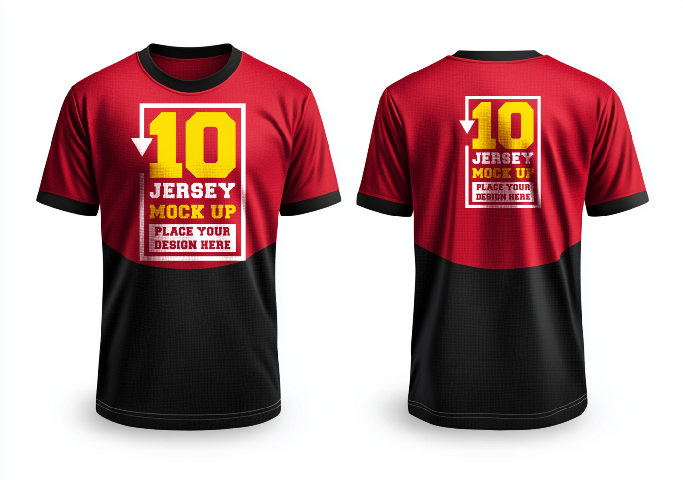 Clean mockup design with jersey template for athletic team and sportswear shirt mock up psd