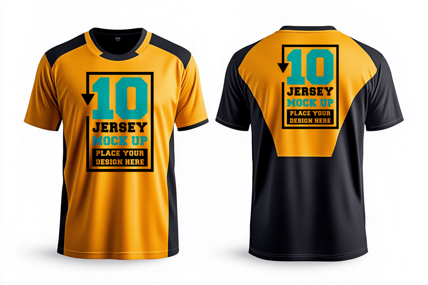 Jersey design with soccer jersey mock up in a clean sportswear template for athletic print psd