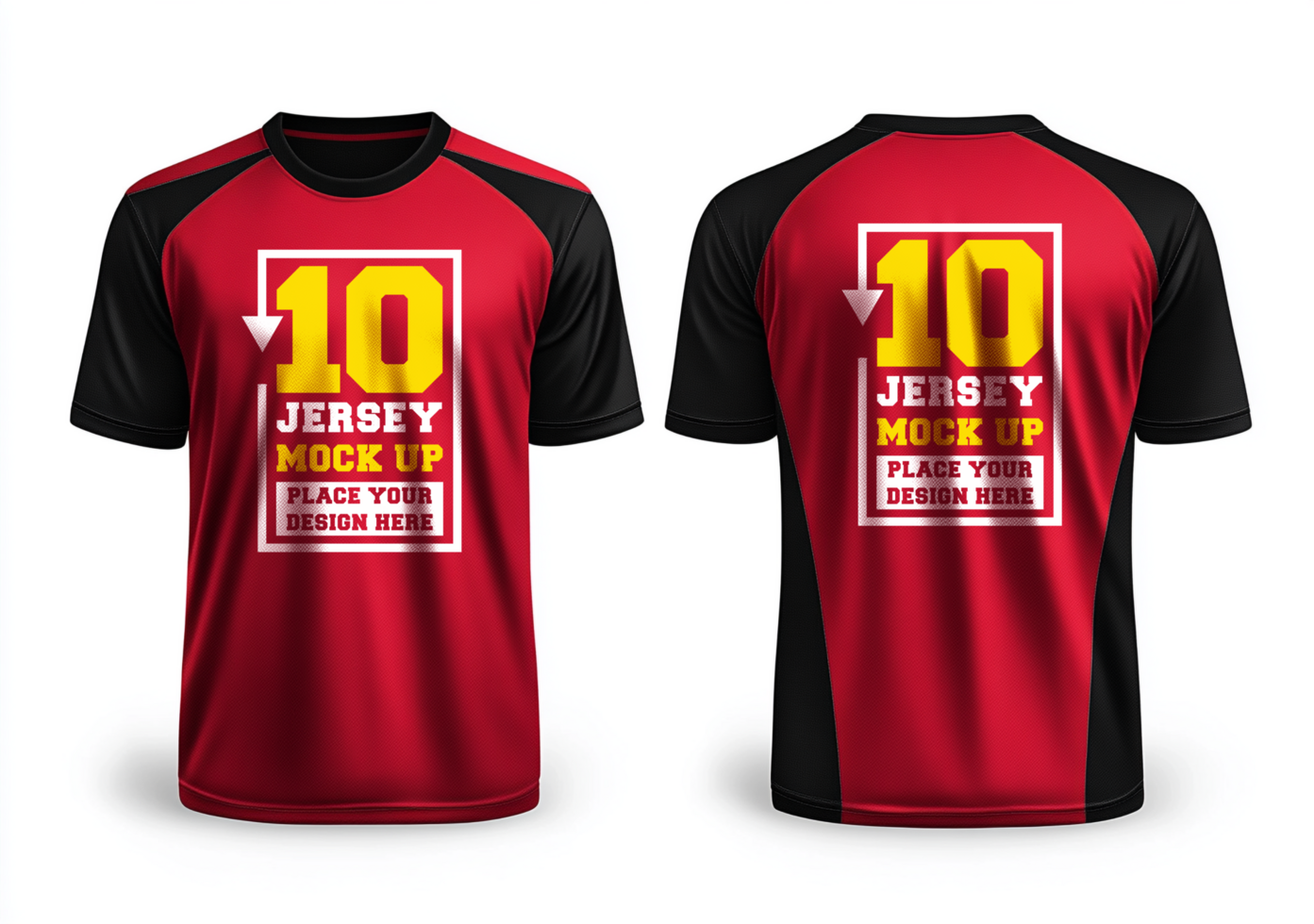 Team sportswear with jersey template and soccer mock up featuring print and athletic design psd