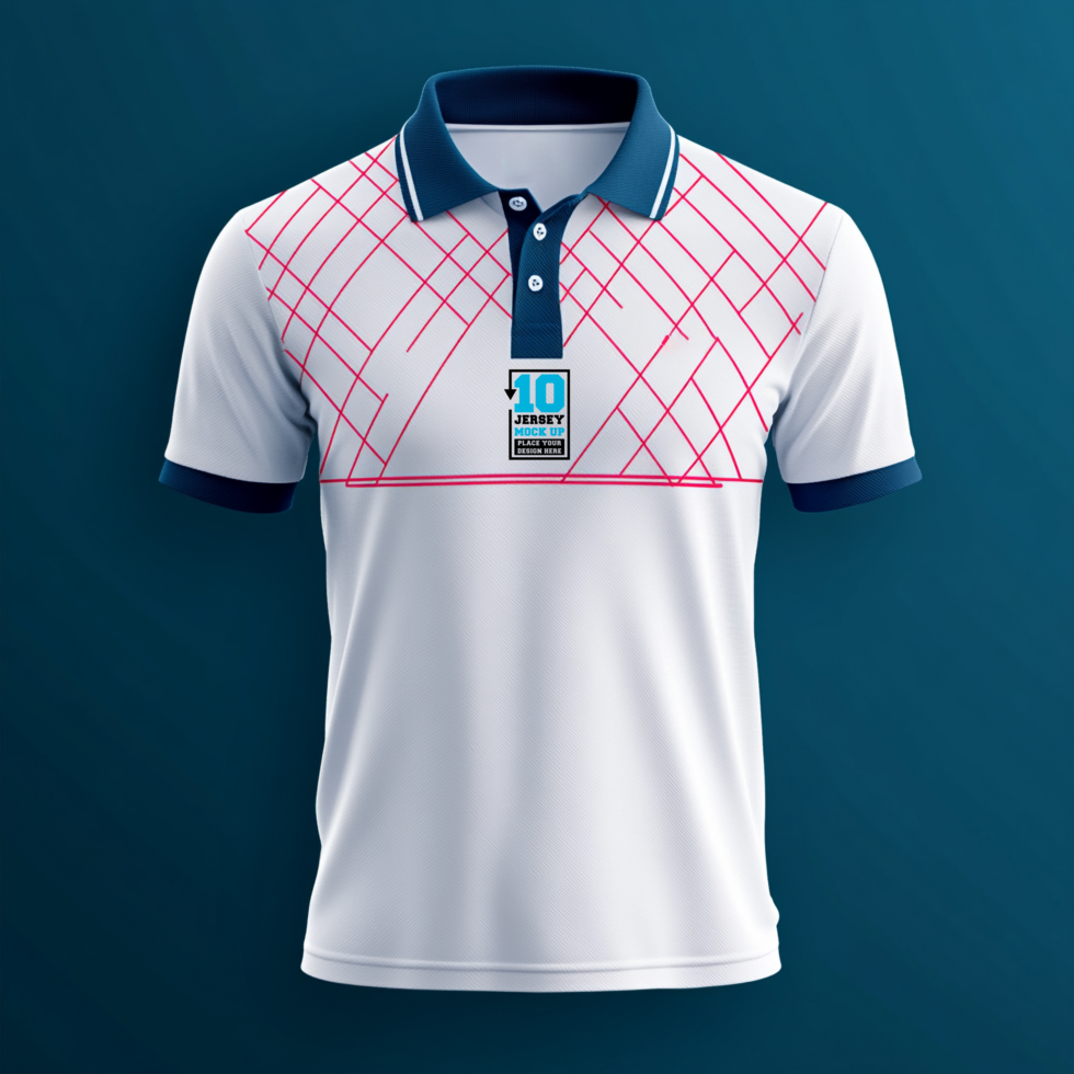 Soccer jersey template with team shirt design and print mock up for athletic sportswear use psd