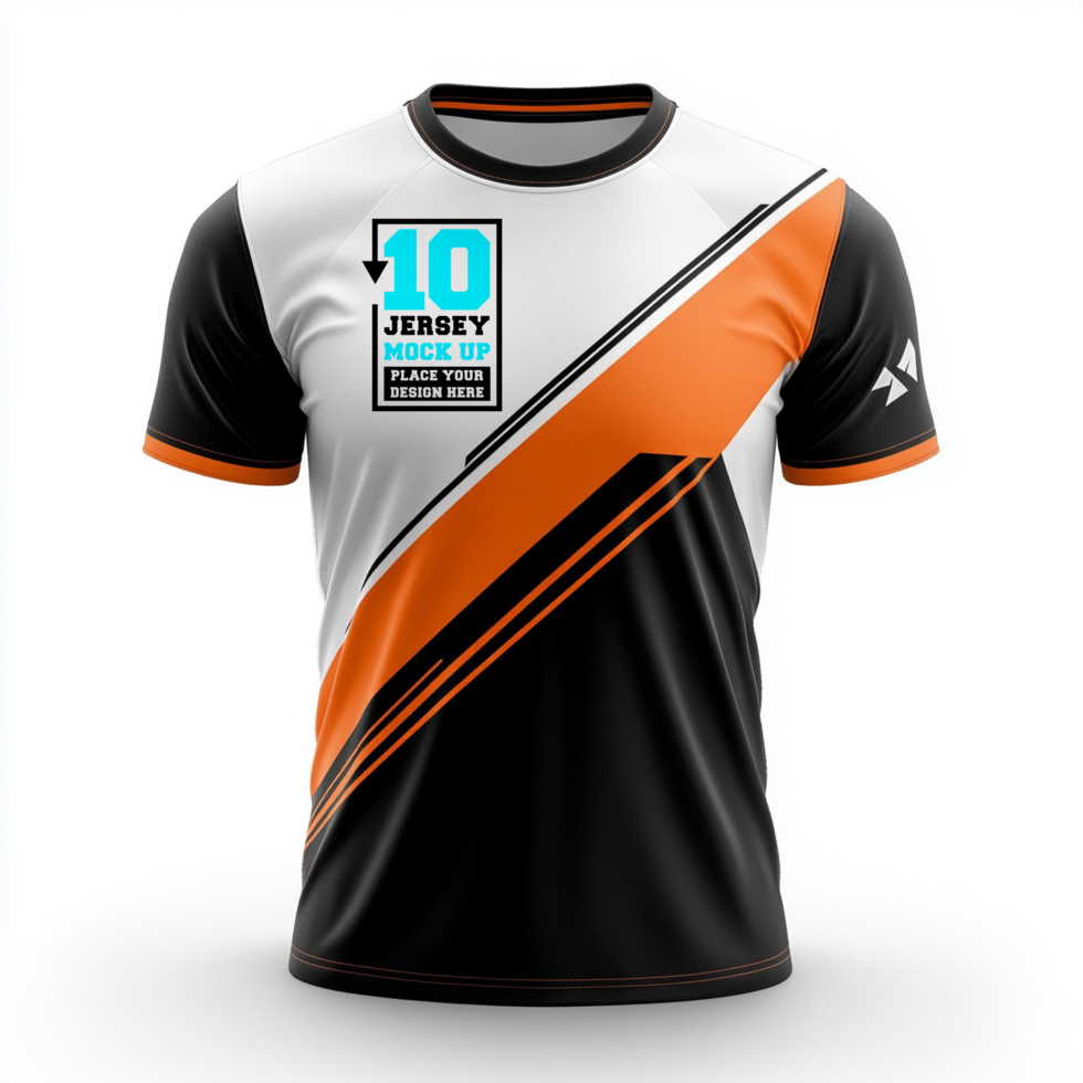 Jersey mock up with stylish athletic print mockup and sportswear jersey template psd