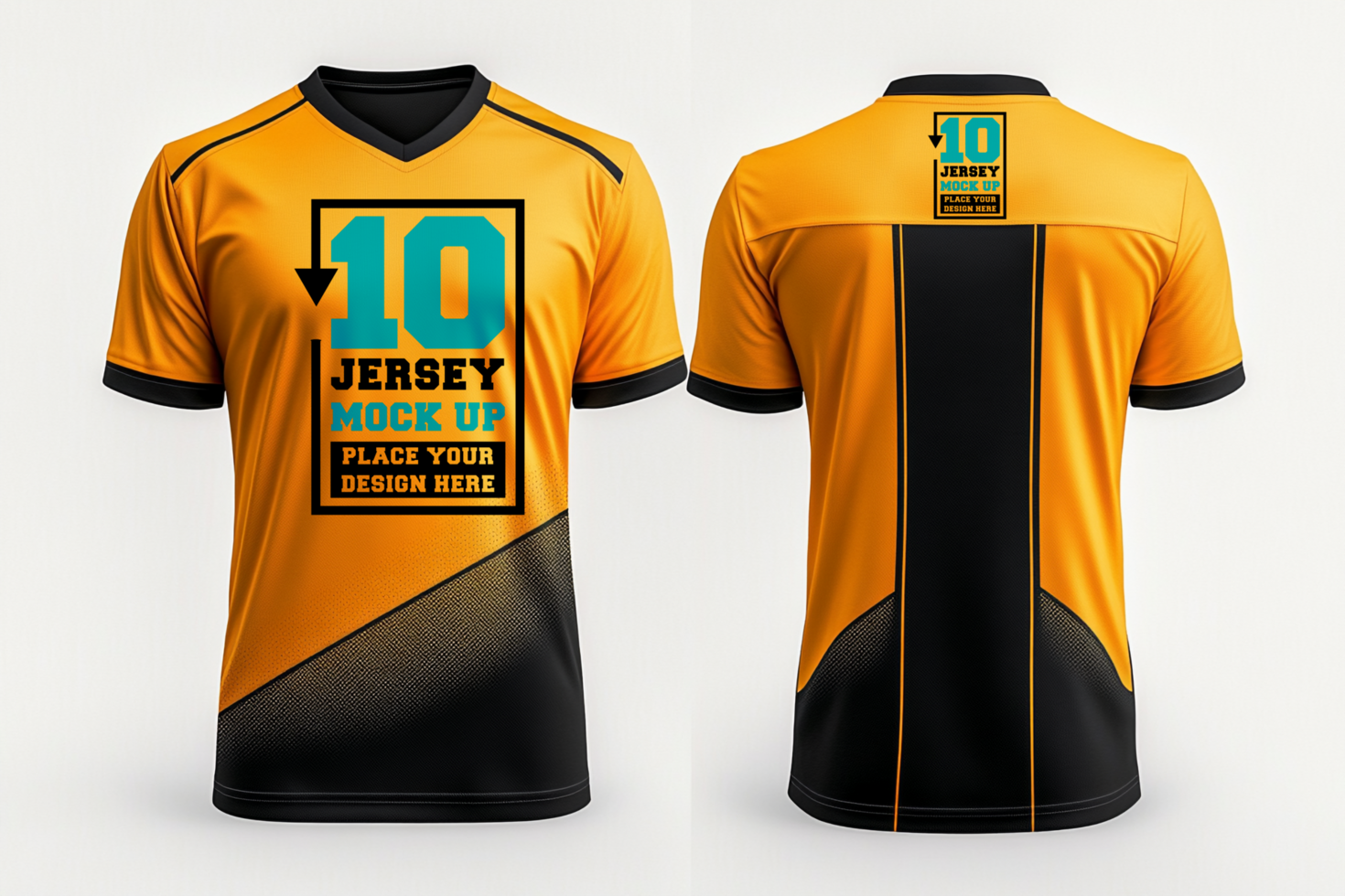 Jersey mockup for soccer shirt and print template with modern sport team design and mock up psd