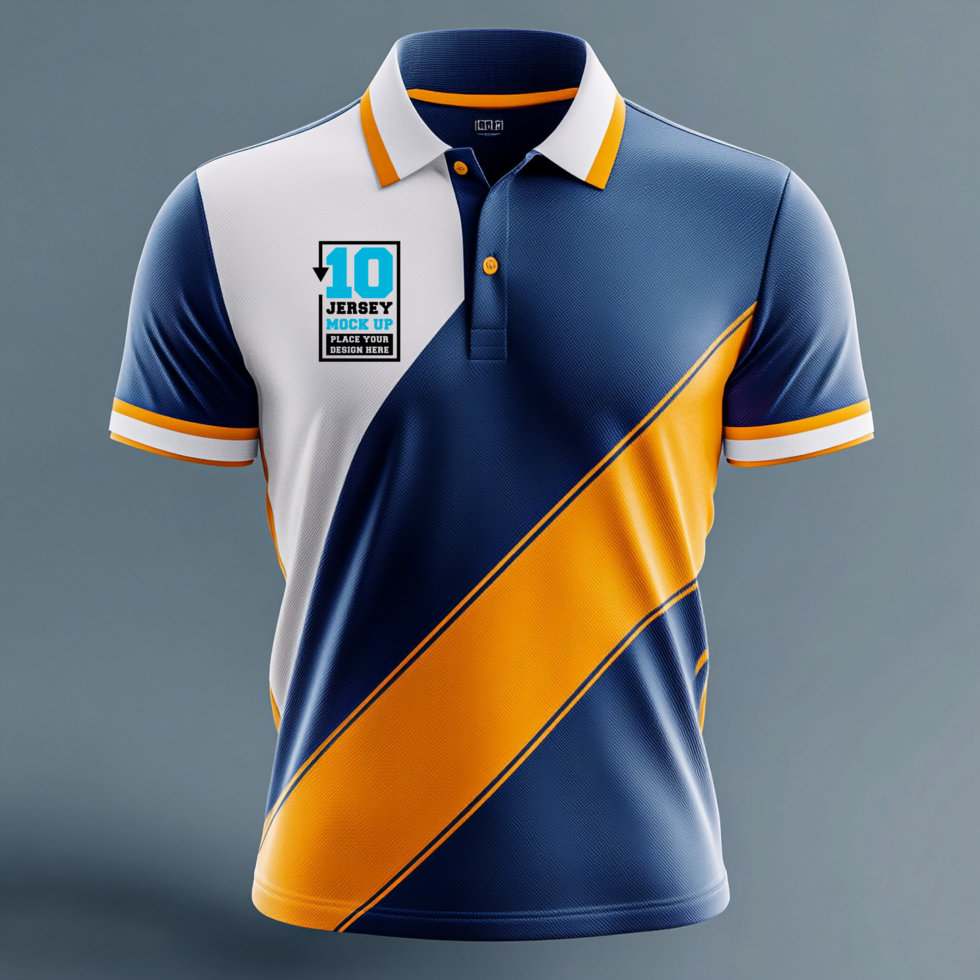 Realistic team sportswear jersey template with team print mock up and athletic shirt sportswear design psd