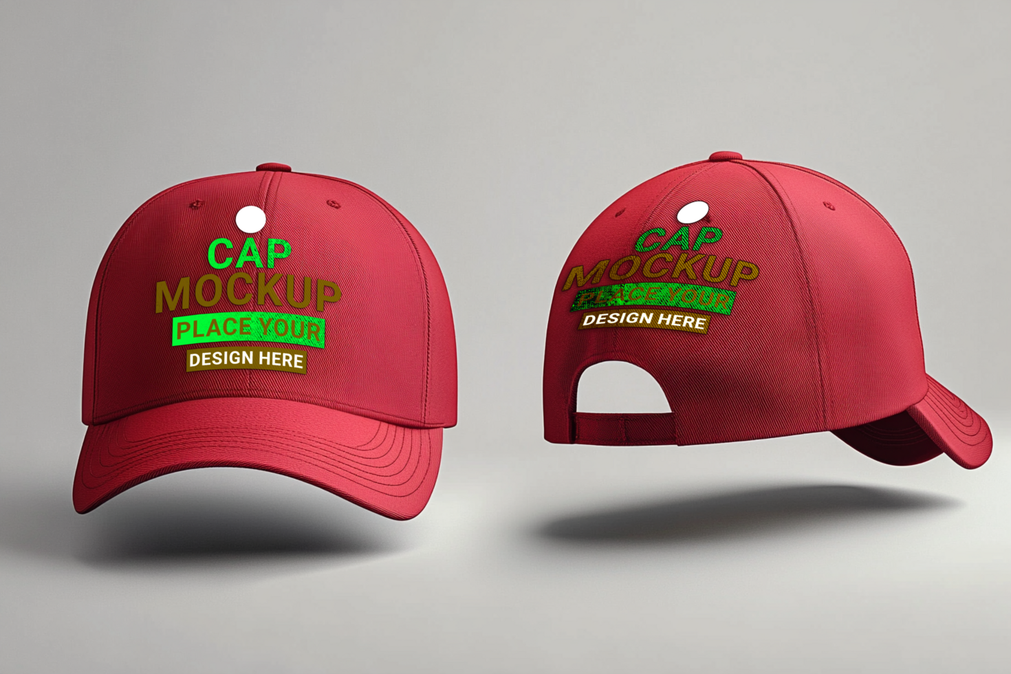 Mockup hats with headgear elements for men caps and gaming cap in stylish hat apparel apparel mockup psd