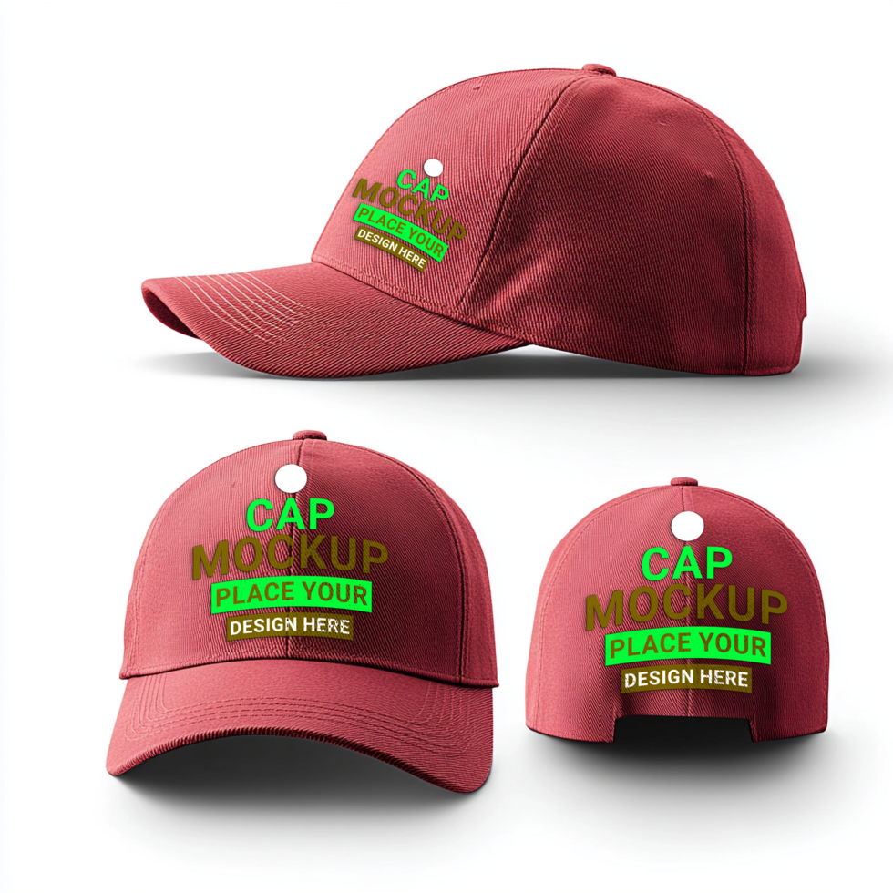 Versatile headgear apparel mockup with mockup hats bob cap and stylish hat apparel for men caps psd