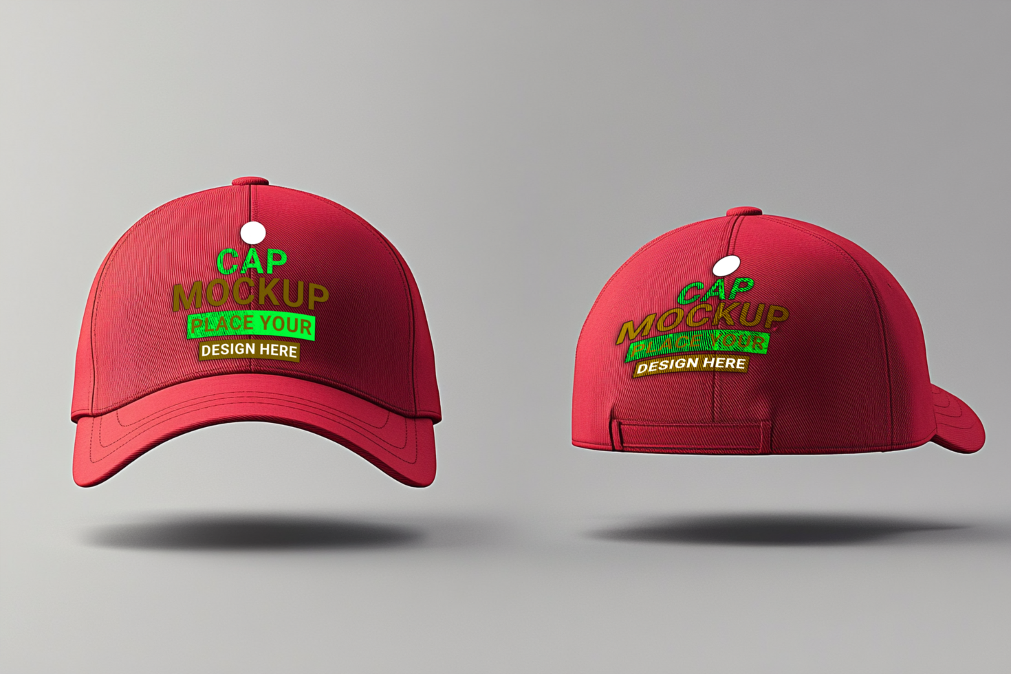 Sporting hat and mockup hats in stylish hat apparel display for men caps and gaming cap apparel mockup psd