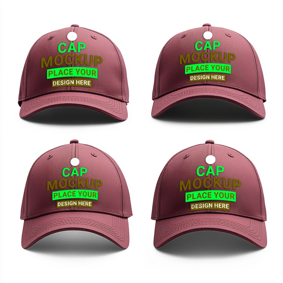 Headgear mockup with bob cap men caps and stylish hat apparel in realistic apparel mockup layout psd