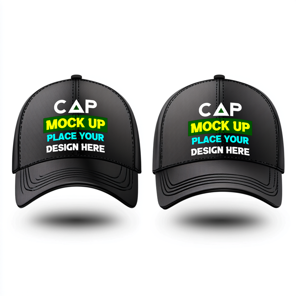 Fashionable sporting hat menswear headgear black cap mockup hats and modern apparel mockup psd