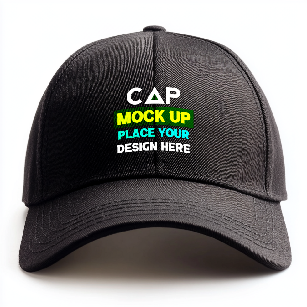Sleek mockup hats with black cap sports cap stylish headgear sporting hat and modern menswear psd
