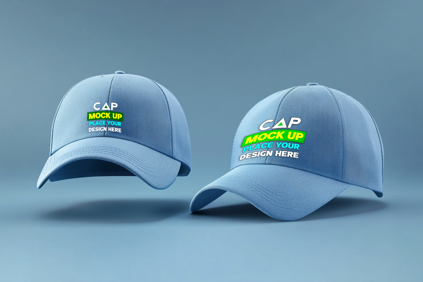 Snapback style mockup hats and stylish hat apparel with gaming cap and sporting hat for men caps layout psd