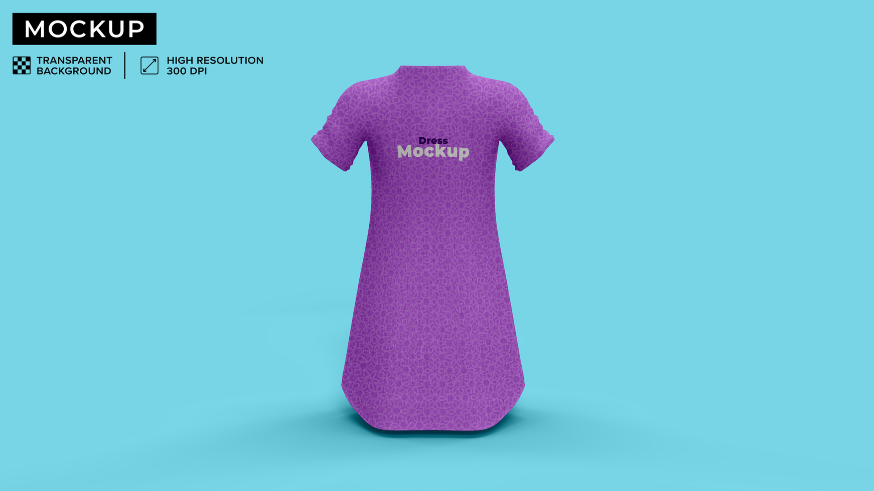 mockup of dress floating on set, back psd