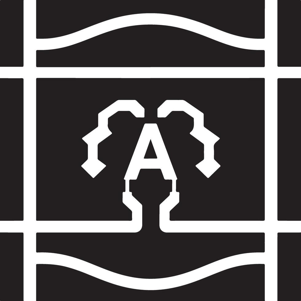 A black and white logo with a white letter a vector