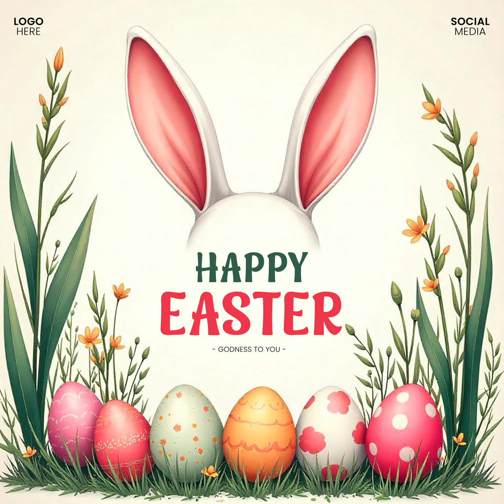Youth Easter Party Poster Free Template Fully Customizable for Spring Events psd
