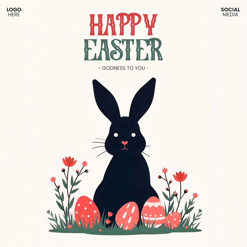 Customizable Easter Flyer With Minimalist Elements Perfect for Feed Harmony psd