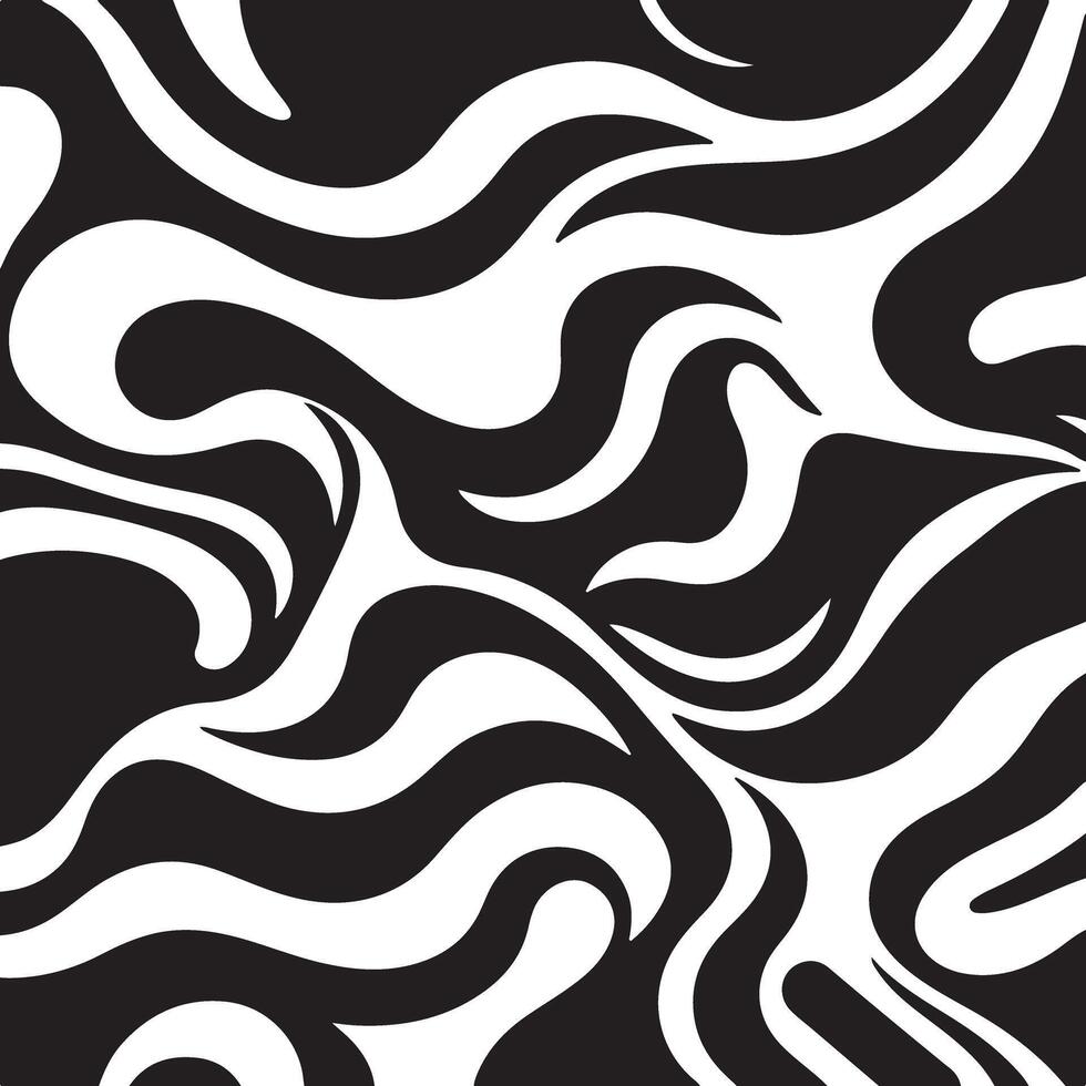 A black and white abstract pattern with wavy lines vector