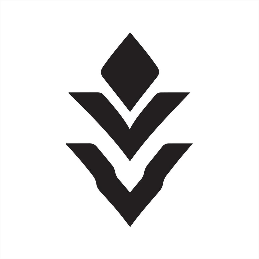 A black and white logo with a triangle vector