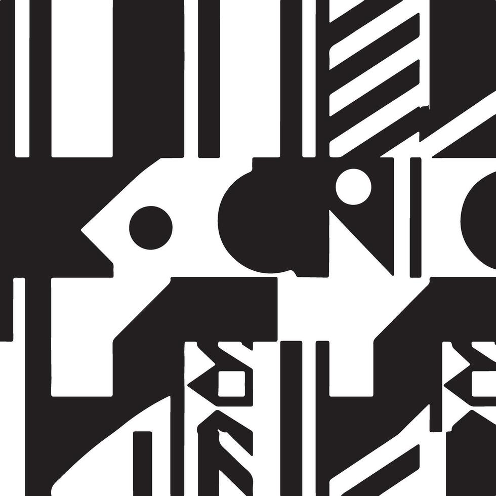 A black and white image of a geometric pattern vector