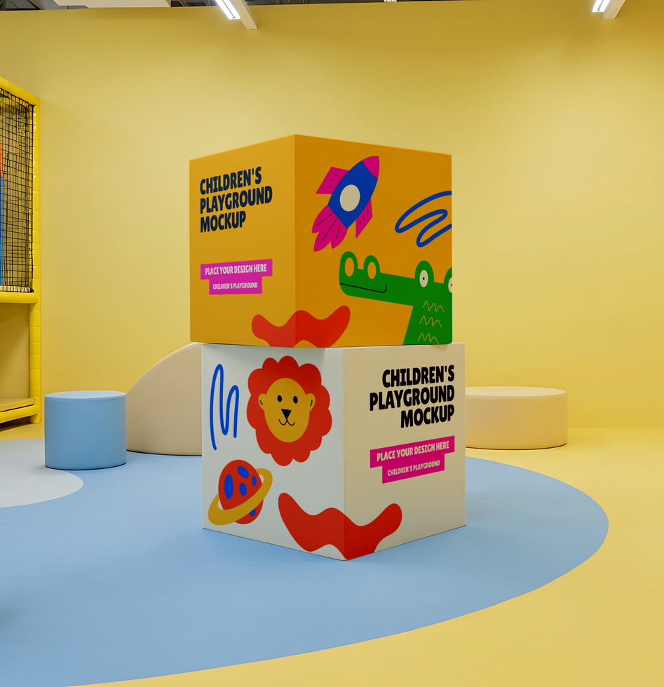 box playground branding mockup psd