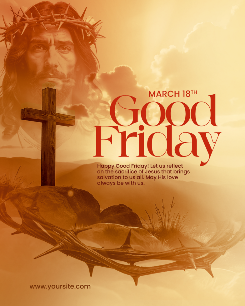 Good Friday Poster or Social Media Post Portrait psd