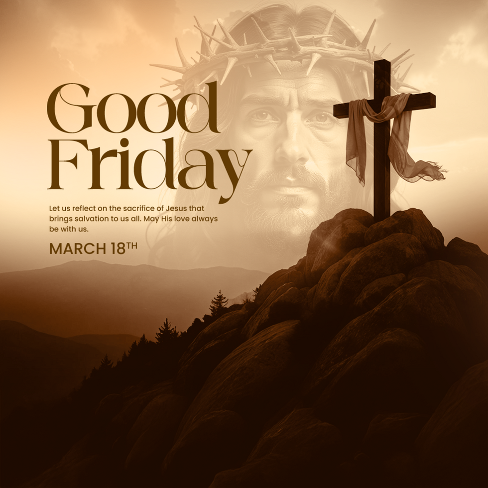 Brown and luxury Good Friday Social Media Post Portrait psd