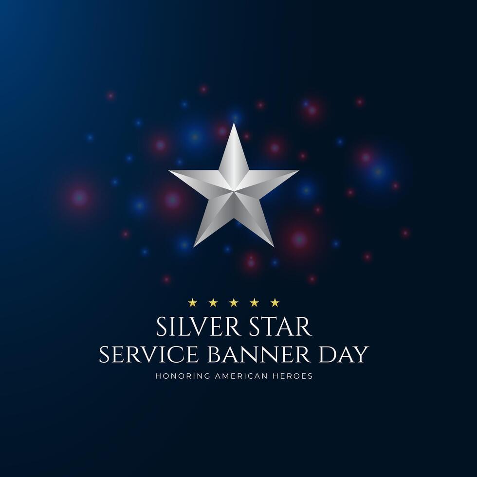 Happy National Silver Star Service Banner Day Background Design Illustration vector