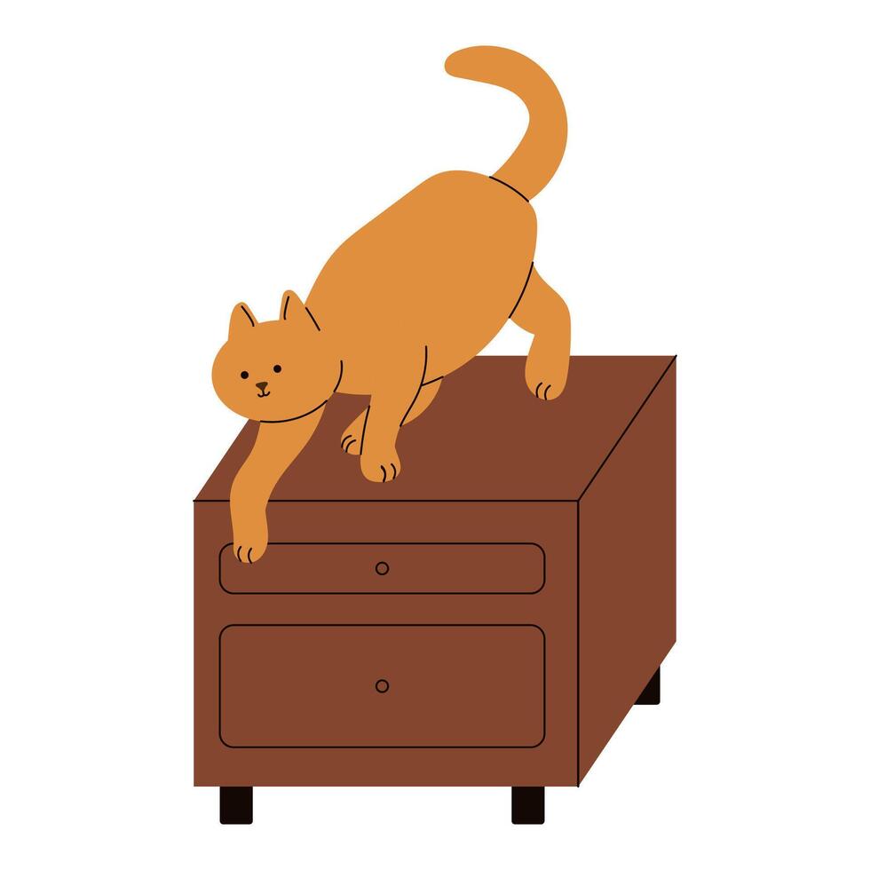 Cartoon Orange Cat Jump vector