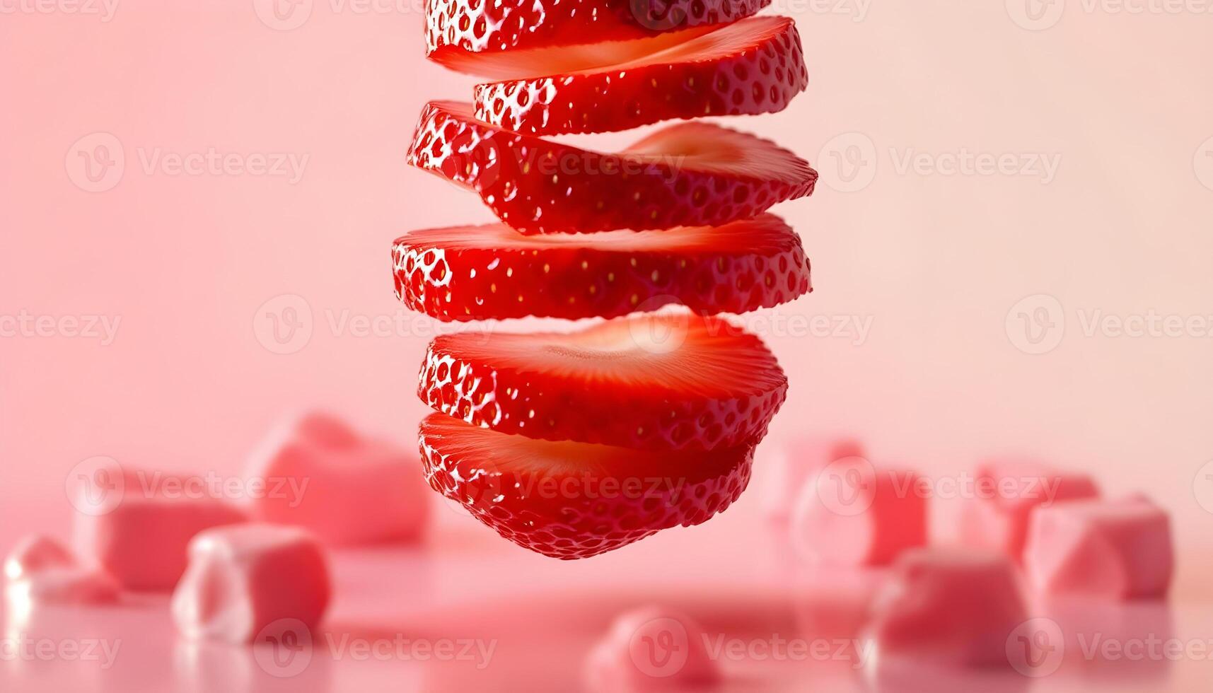 Strawberries are arranged in a spiral shape photo