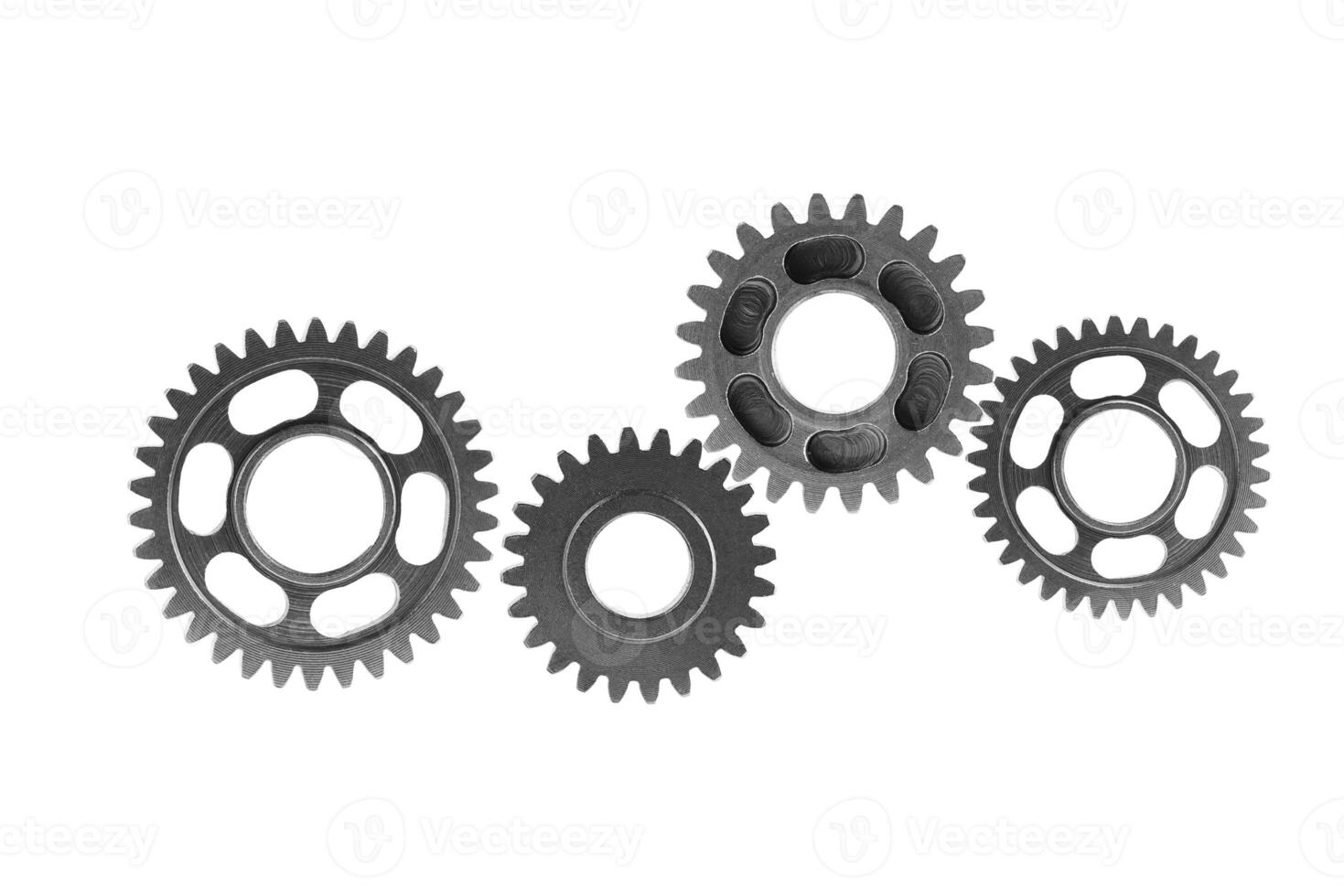 Metal gear isolated on white background for engine car and bike, teamwork bus photo