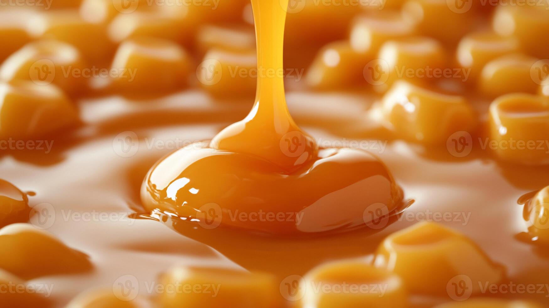 Caramel Sauce Pouring, Sweet Treat, Close-up photo
