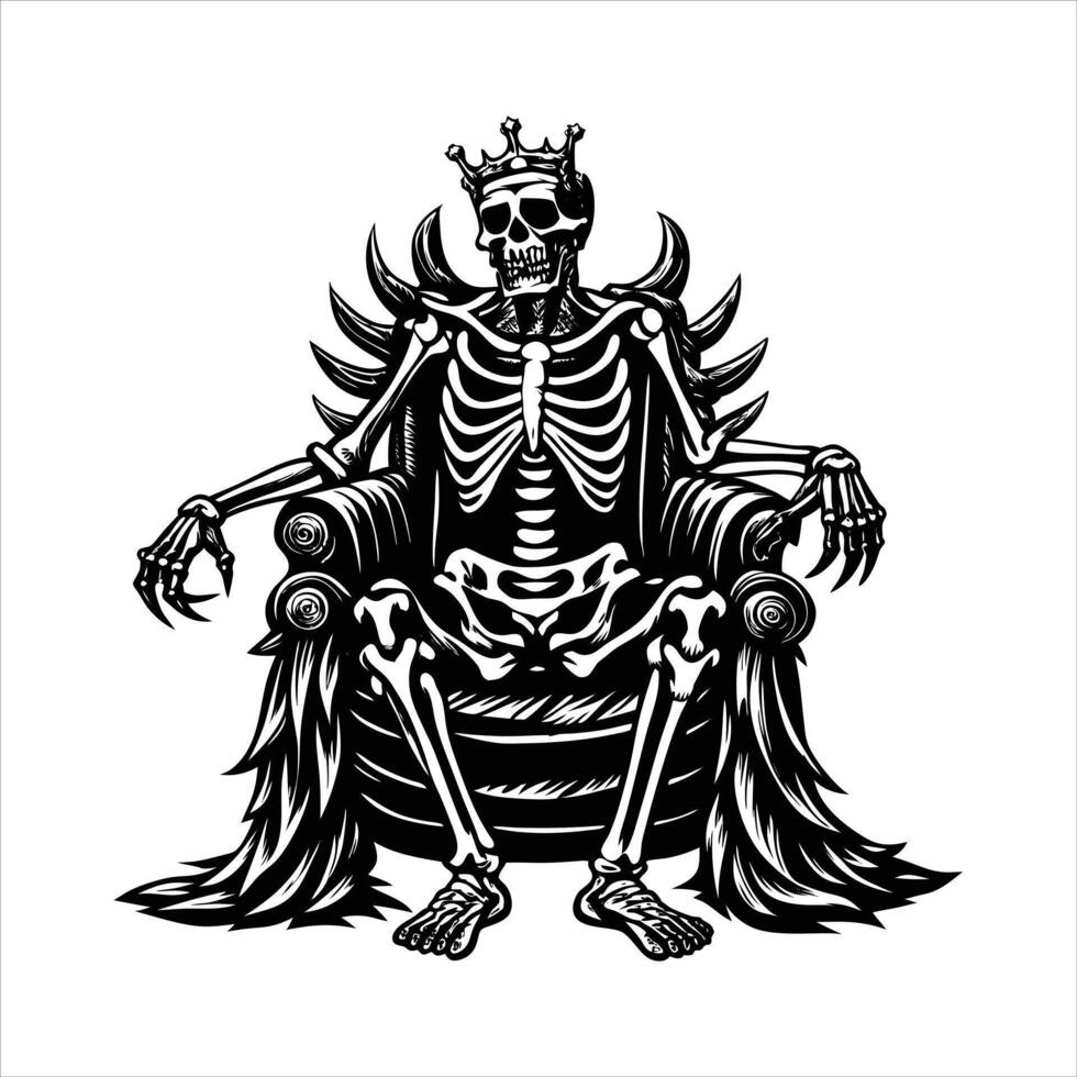 Skeleton King On Throne vector