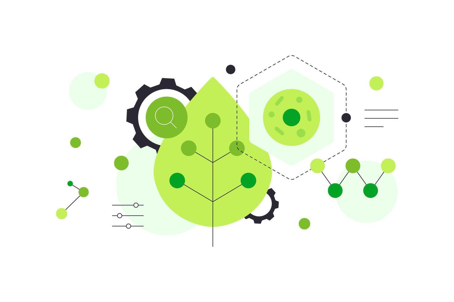 Bio sciences and digital research. Infographic banner vector