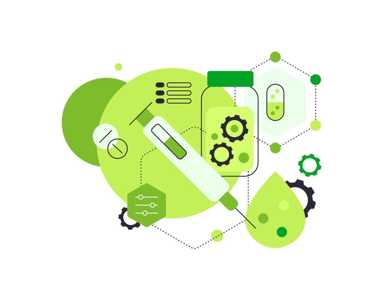 Medicals production and bioengineering,Web banner template vector